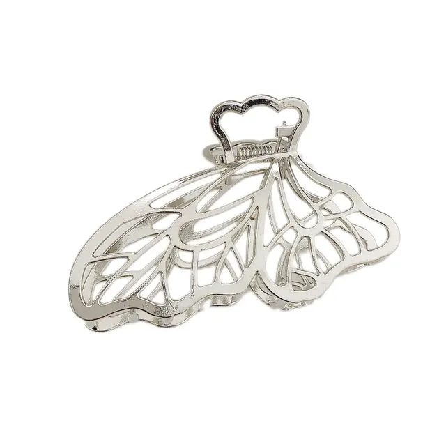 Korea Simple Large Metal Butterfly Hairpin Silver - Shop at LoveMi