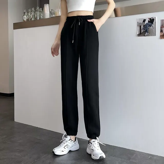 Loose Spring And Autumn Look Thin All match Casual Sports Pants Black - Shop at LoveMi