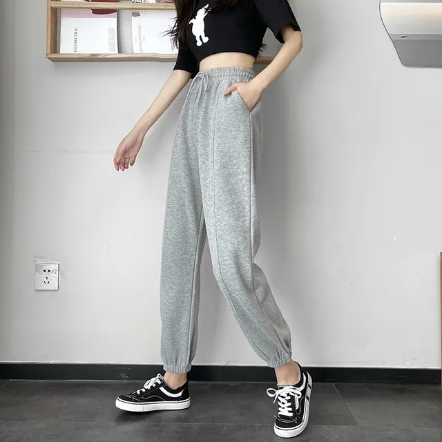 Loose Spring And Autumn Look Thin All match Casual Sports Pants Light Grey - Shop at LoveMi