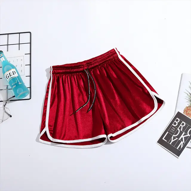 Women's Loose Plus Size Cotton Sports Shorts Red - Shop at LoveMi