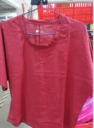 Solid Color V-Neck Women's Short-Sleeved T-Shirt - Wine Red