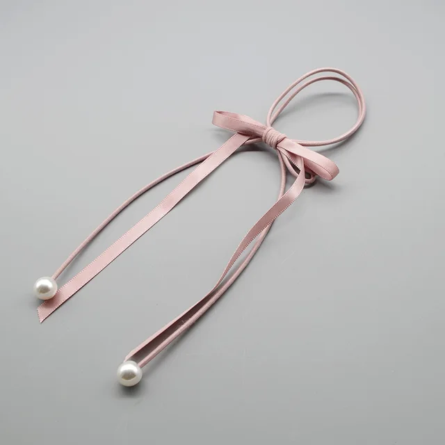 Pearl Hair Rope High Elasticity Tie Hair Knotted Rubber Band Korean Pink - Shop at LoveMi