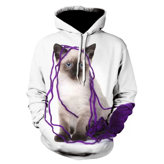 Digitally Printed Loose Hooded Sweatshirt - Shop at LoveMi