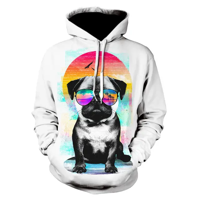 Digitally Printed Loose Hooded Sweatshirt - Shop at LoveMi