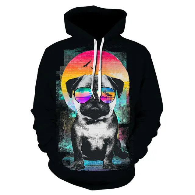Digitally Printed Loose Hooded Sweatshirt - Shop at LoveMi