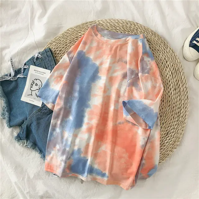 Fashion Loose Tie Dye Short Sleeved T Shirt Women - Shop at LoveMi