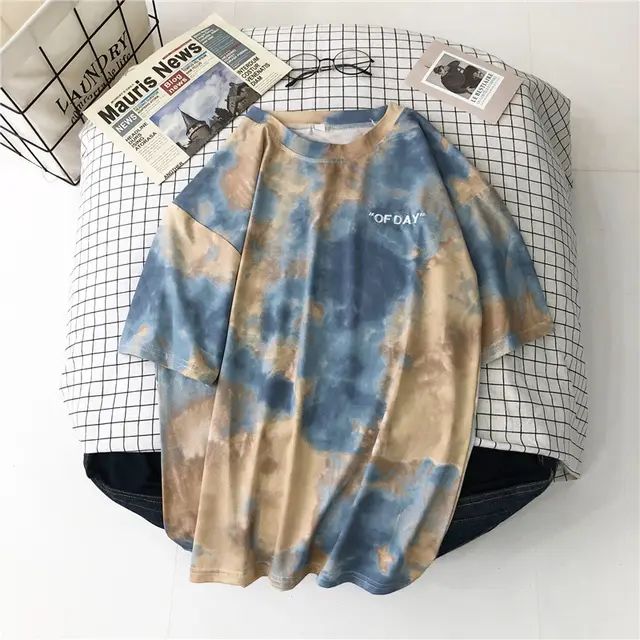 Fashion Loose Tie Dye Short Sleeved T Shirt Women H - Shop at LoveMi