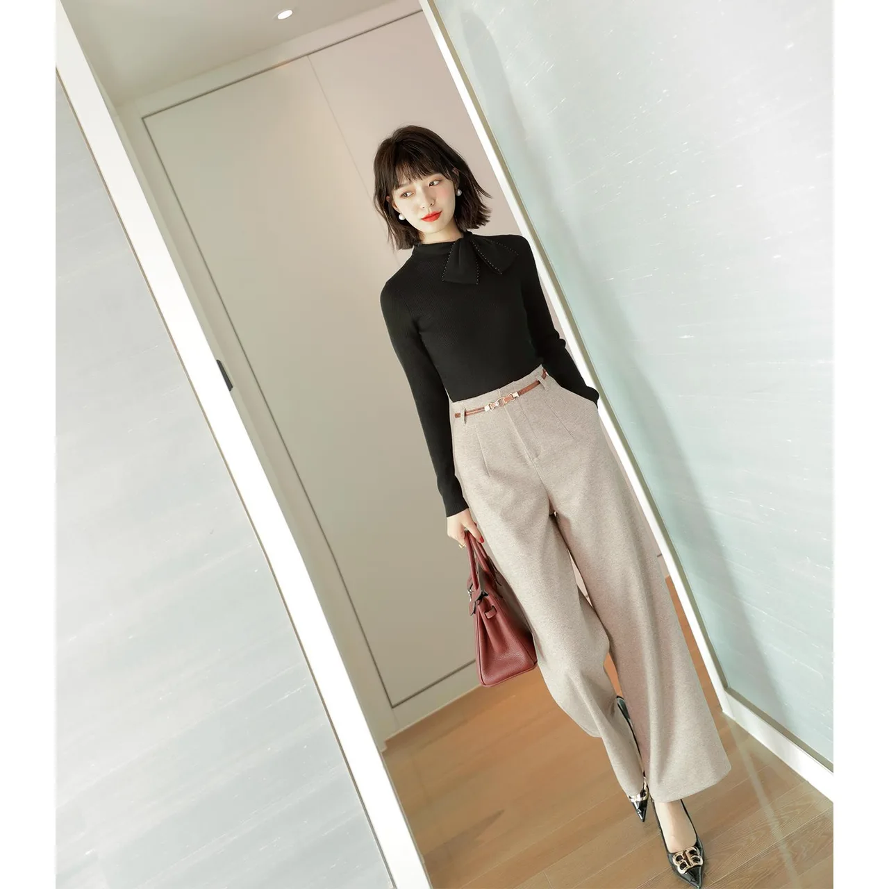 Loose Drape Temperament Slimming Casual Pants Fashion Wide-Leg Pants - View 1
