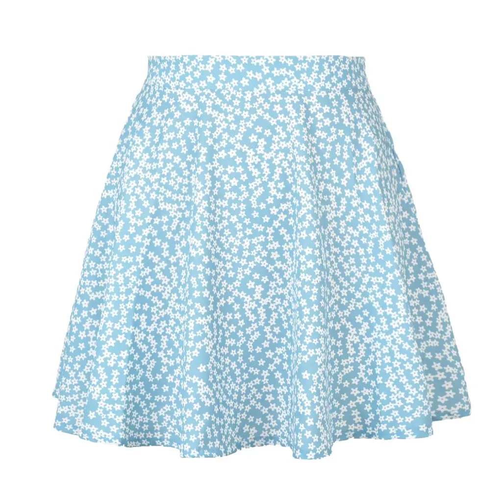 Dress New Floral Skirt Invisible Zipper - Blue