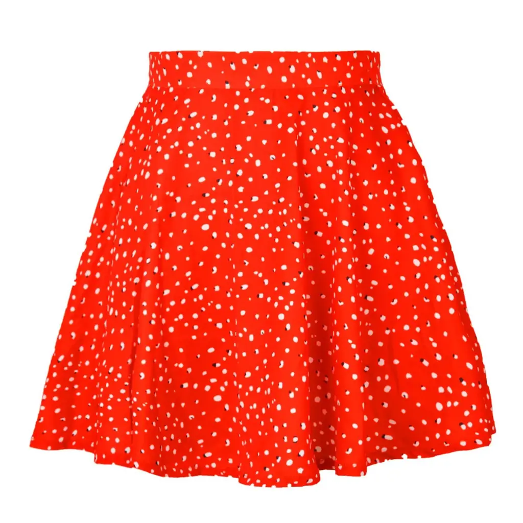 Dress New Floral Skirt Invisible Zipper - Red