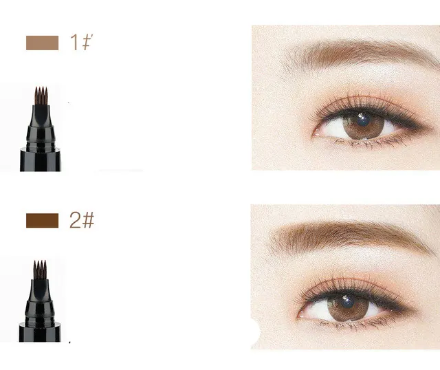 Four Head Eyebrow Pencil Liquid Eyebrow Pencil Very Finely Sculpted Eyebrow Pencil 4 Head Eyebrow Pencil Waterproof And Long Lasting Four Pronged E... Style 2 - Shop at LoveMi