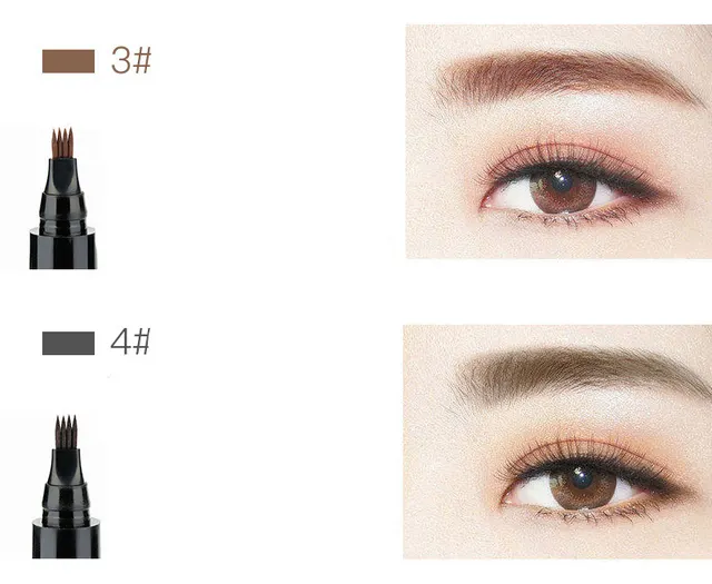 Four Head Eyebrow Pencil Liquid Eyebrow Pencil Very Finely Sculpted Eyebrow Pencil 4 Head Eyebrow Pencil Waterproof And Long Lasting Four Pronged E... Style 4 - Shop at LoveMi