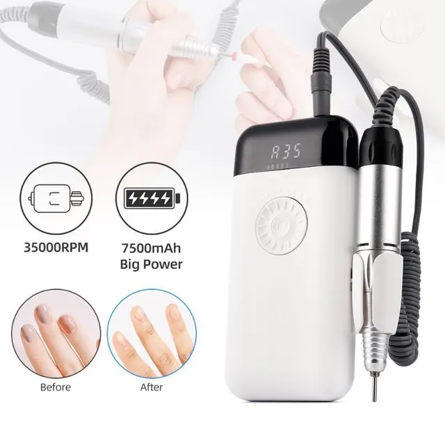 Salon Portable Manicure Drill Pedicure Drill Professional Nail Drill Machine White - Shop at LoveMi