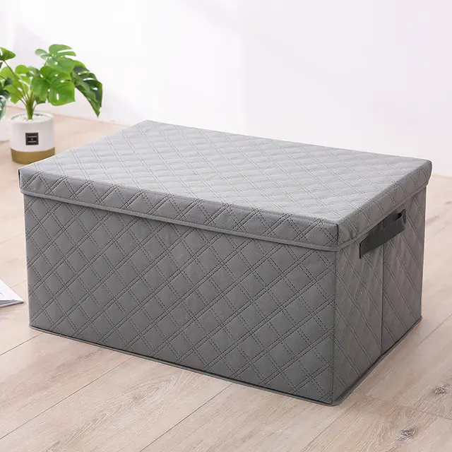 Thickened Non woven Diamond Lattice Portable Quilt Storage Bag Grey - Shop at LoveMi