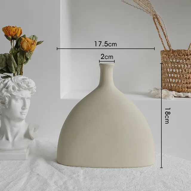 Simplicity Ceramic Vase Dry Flower Arrangement Home Decoration Ornament Living Room Display Art Vases - Shop at LoveMi