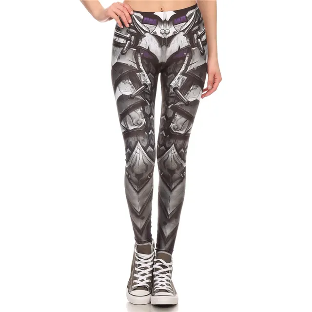 Fashion Printed Stretch Leggings Grey - Shop at LoveMi