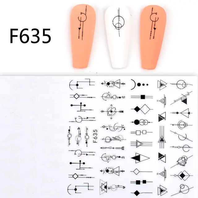 Black And White 3D Animal Love Letter Butterfly Strap Glue Nail Sticker F635 - Shop at LoveMi