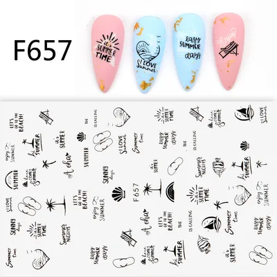 Black And White 3D Animal Love Letter Butterfly Strap Glue Nail Sticker F657 - Shop at LoveMi