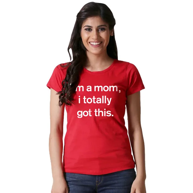 Women's Letter Printing Loose Round Neck New T shirt Short Sleeve Fashion Top Red - Shop at LoveMi