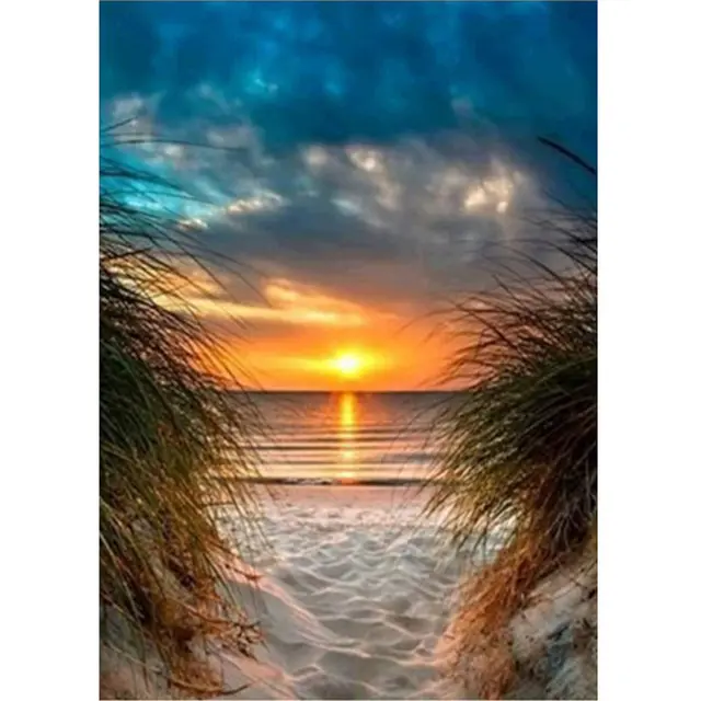 Sunset Seascape Living Room Decorative Painting Full Drill 30X40Cm - Shop at LoveMi