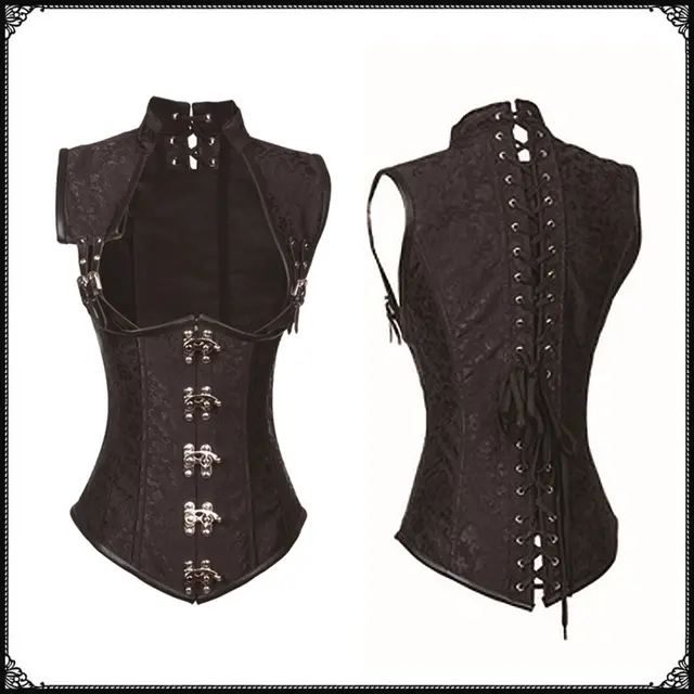 Magic Card Riding New European And American Retro Palace Gothic Vest Corset Steel Bone Cosplay Halloween Shooting Suit As Shown - Shop at LoveMi