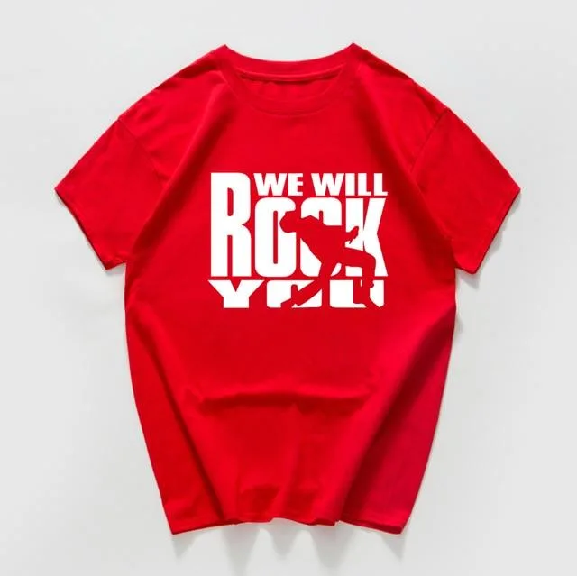 European And American We Will Rook You Print Short Sleeves Red - Shop at LoveMi