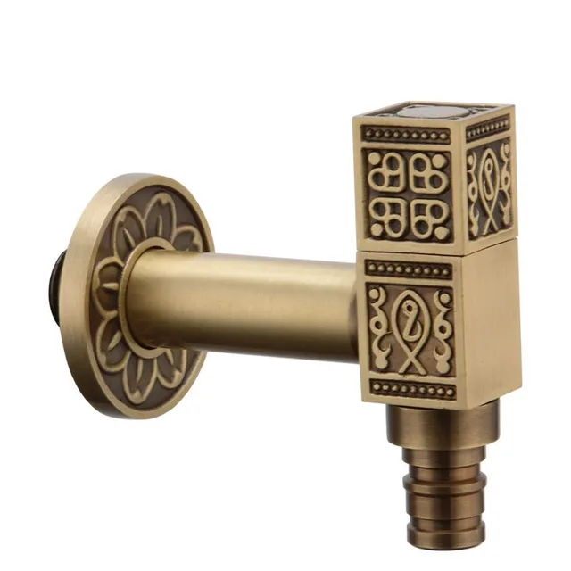 Antique Brass Carved Garden Faucet Faucet Outdoor Washing Machine Decorative Faucet Luxury Toilet Faucet - Shop at LoveMi