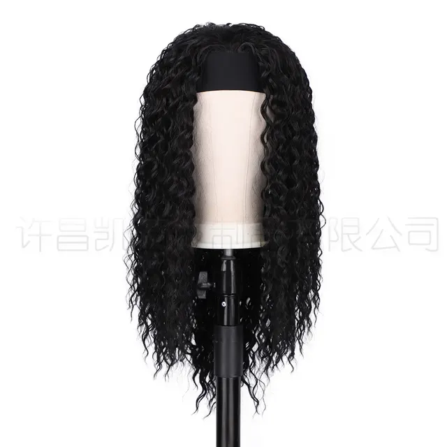 Women's Chemical Fiber Wig Bandage Headgear Black - Shop at LoveMi