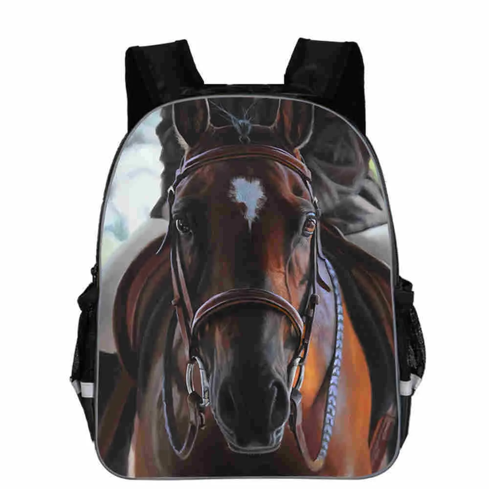 Horse Schoolbag Animal Head High School Junior High School Elementary School Toddler Cartoon Lightening Backpack - A-18