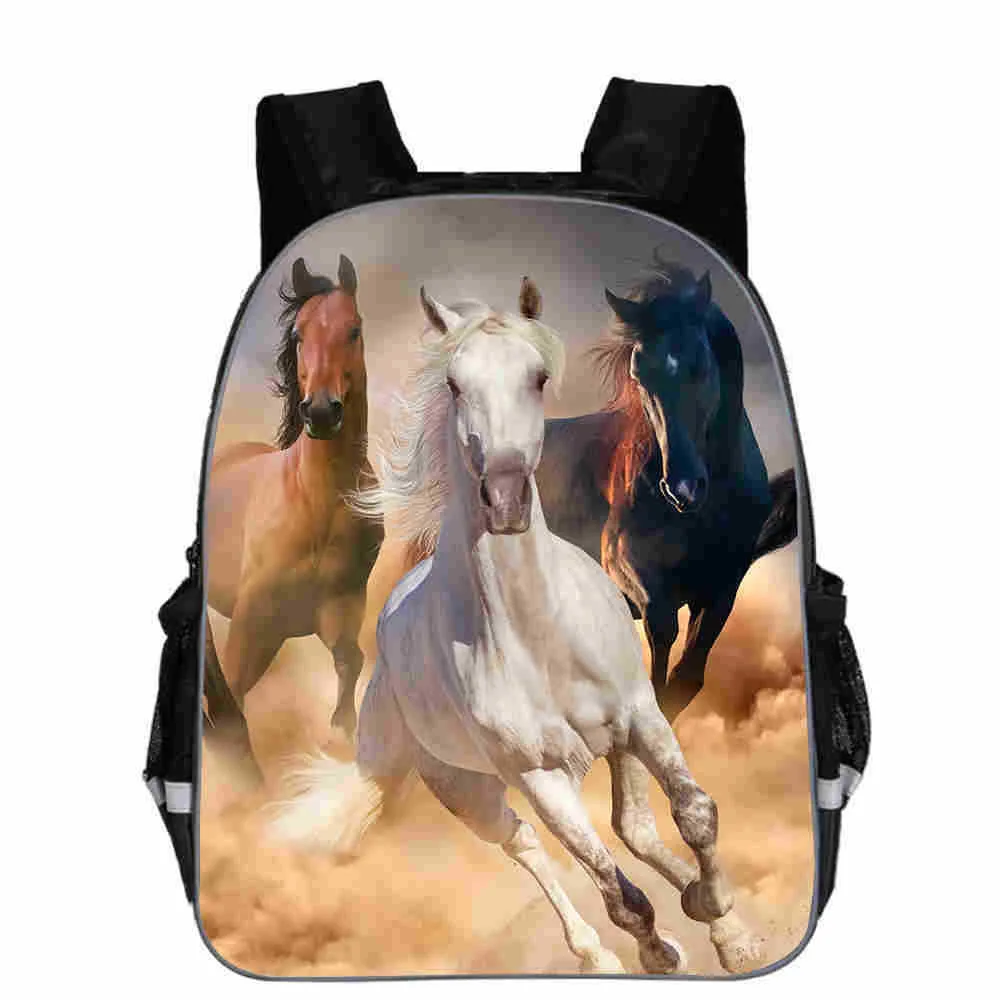 Horse Schoolbag Animal Head High School Junior High School Elementary School Toddler Cartoon Lightening Backpack - C-13