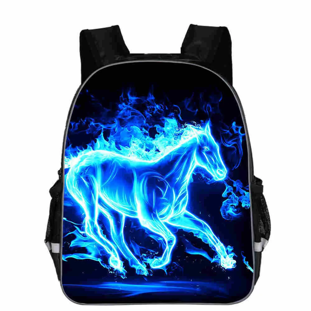 Horse Schoolbag Animal Head High School Junior High School Elementary School Toddler Cartoon Lightening Backpack - F-16