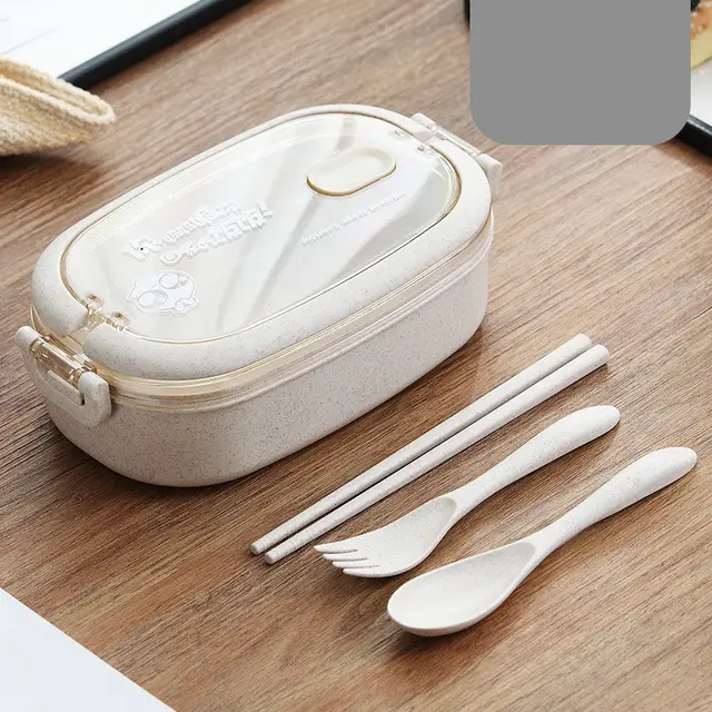 Student Portable Lunch Box Simple Split Fruit Weight Loss Bento Box Beige - Shop at LoveMi