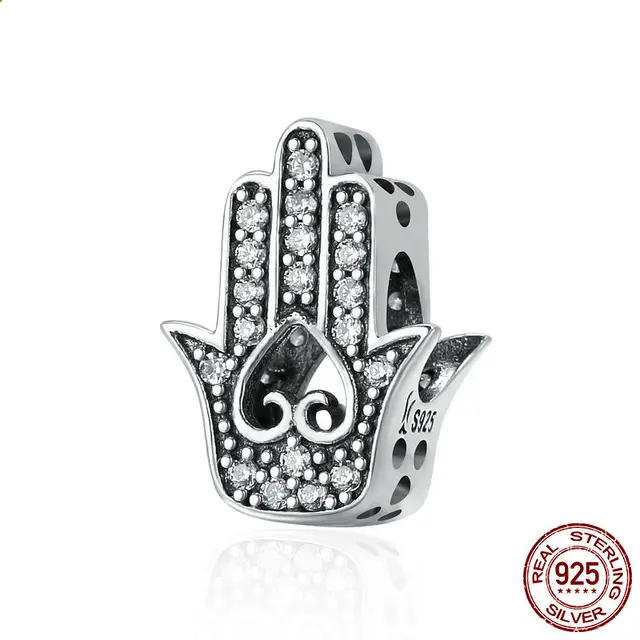 Sterling Silver S925 Tima Hand Ladies DIY Bracelet Loose Beads Silver - Shop at LoveMi