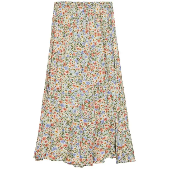 Explosive Women's Floral Skirt With Elastic Waist And Thin Print Skirt Colorful - Shop at LoveMi