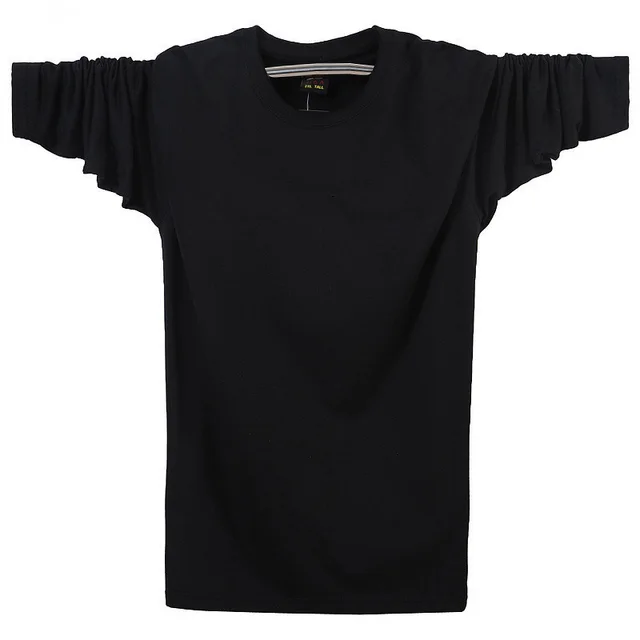 Men's Round Neck Long Sleeved T Shirt Sports And Leisure Tops Fat Loose Large Autumn Clothes Black - Shop at LoveMi