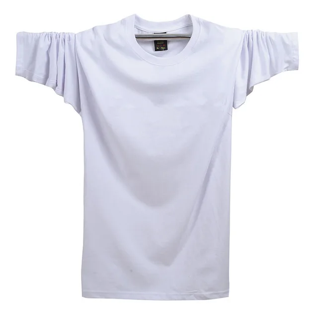Men's Round Neck Long Sleeved T Shirt Sports And Leisure Tops Fat Loose Large Autumn Clothes White - Shop at LoveMi