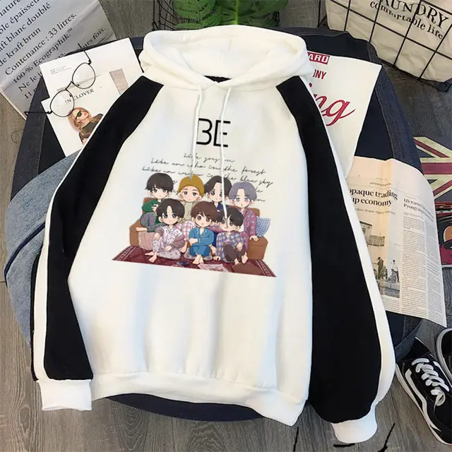 Plus Fleece Youth Color Block Hoodie BE Contrast Color Sweatshirt Women L - Shop at LoveMi