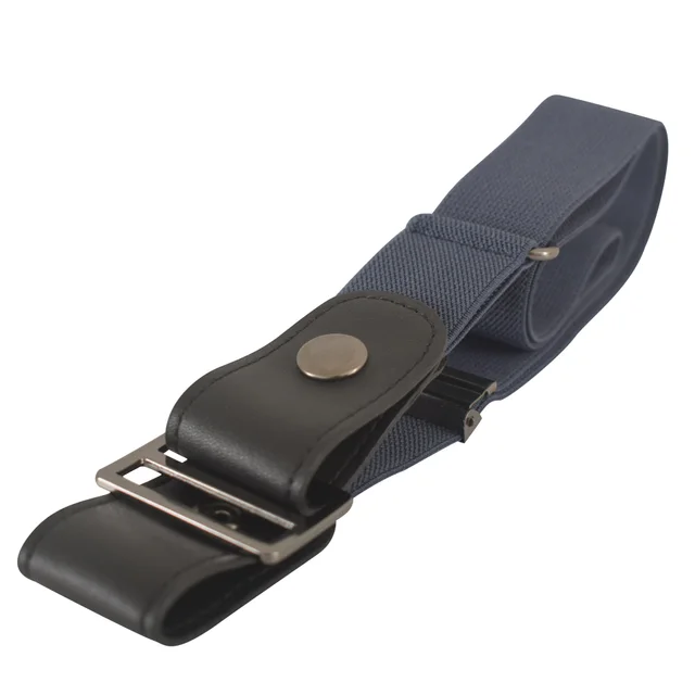 Simple Lazy Belt Fat Elastic Belt Dark Blue - Shop at LoveMi