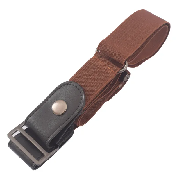 Simple Lazy Belt Fat Elastic Belt Dark Brown - Shop at LoveMi