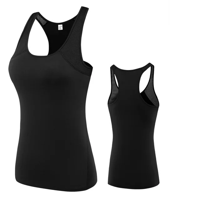 Sports Sleeveless Breathable Stretch Yoga Crew Neck Vest Black - Shop at LoveMi