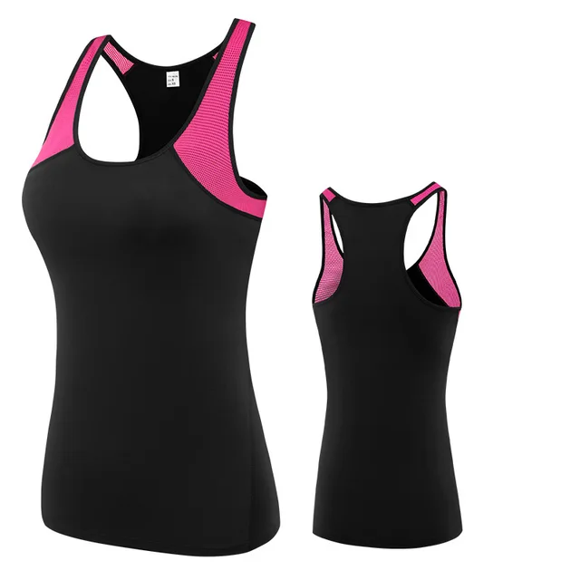 Sports Sleeveless Breathable Stretch Yoga Crew Neck Vest Rose Red - Shop at LoveMi