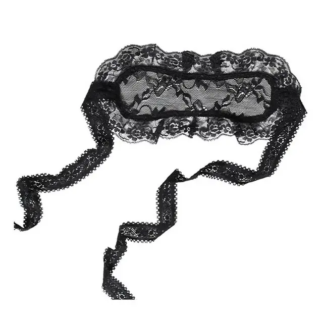 Ruffle Lace Eye Mask Sexy Veil Perspective Seduction Accessories Black - Shop at LoveMi