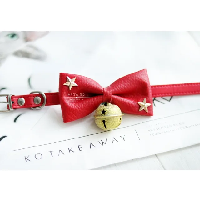 Six Cats Small And Medium Rivet Bell Pet Bow Tie - Shop at LoveMi