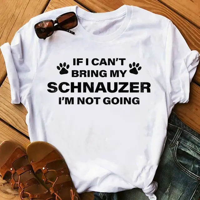 Schnauzer Mother Letter Print Ladies Street T shirt Top - Shop at LoveMi