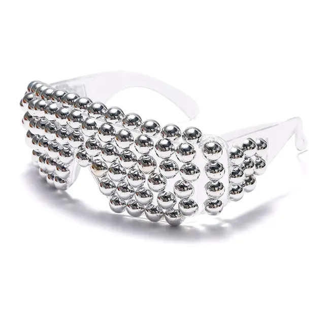 Waterproof And Impact Resistant Protective Handmade Diamond Encrusted Sunglasses Silver - Shop at LoveMi