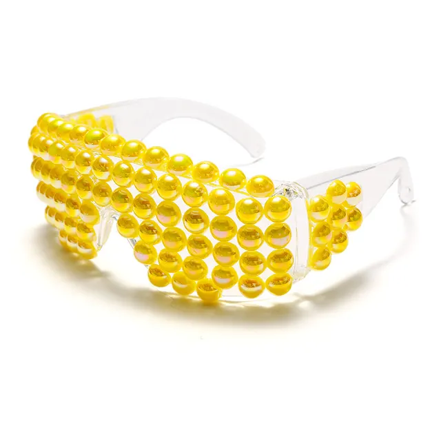 Waterproof And Impact Resistant Protective Handmade Diamond Encrusted Sunglasses Yellow - Shop at LoveMi