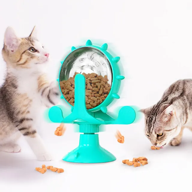 Cat Self Healing Toy Leaks Food Spinning Windmill Blue - Shop at LoveMi