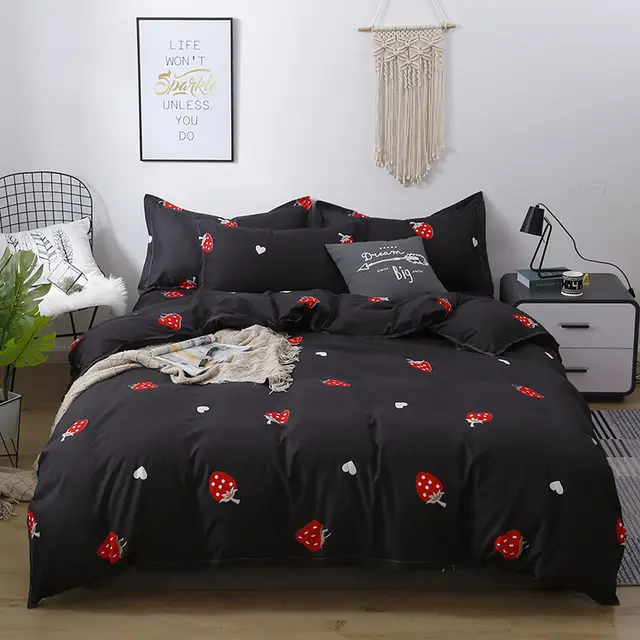 Household Skin Friendly Quilt Cover Bedding Black - Shop at LoveMi