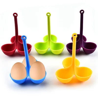 Silicone 3 Hole Boiled Egg egg Steamer Family Convenient Silicone Egg Steamer Random Color - Shop at LoveMi