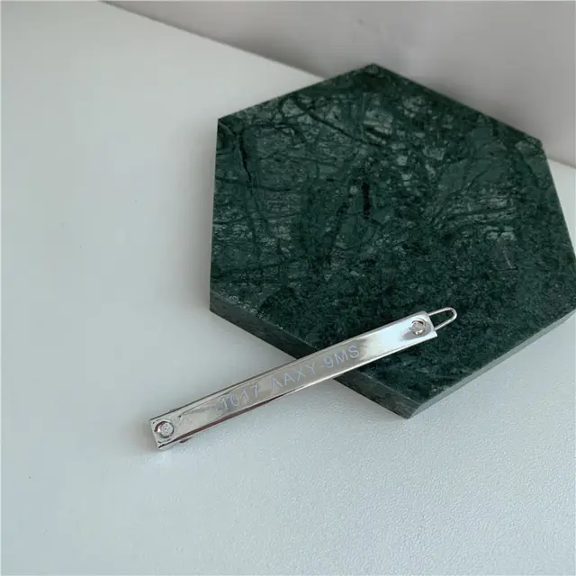 Simple Matte Black Silver Letter Hairpin Silver - Shop at LoveMi